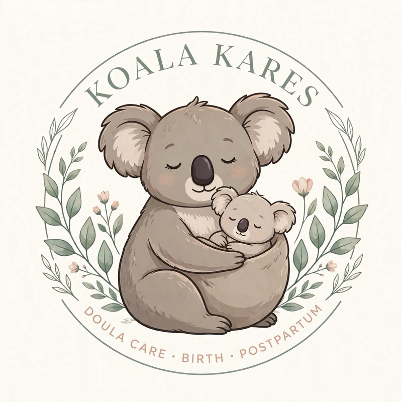 Koala Kares mother and baby koala logo